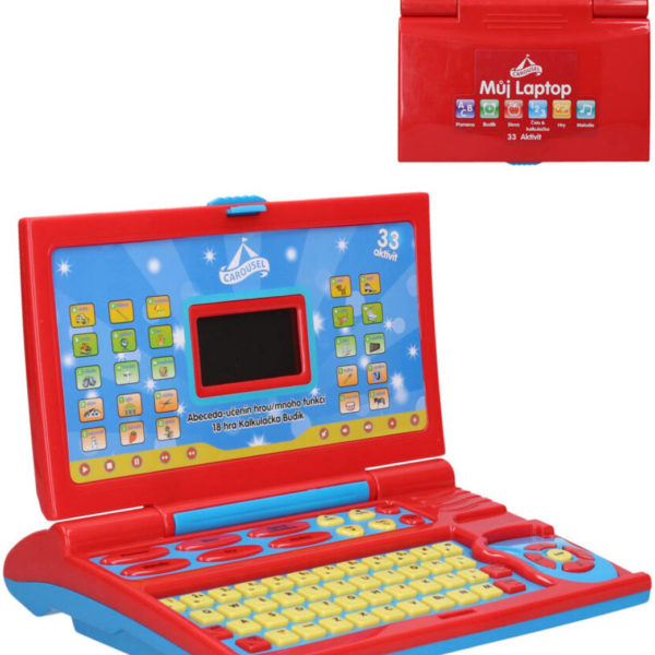 Laptop dětský notebook naučný na baterie s aktivitami v krabici Světlo Zvuk CZ