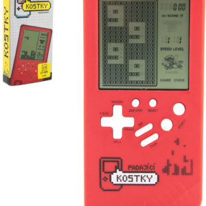 Hra retro digitální Tetris Brick Game padající kostky Červená na baterie Zvuk