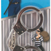 Pouta dětská kovová policejní 1 pár set s klíčky na kartě