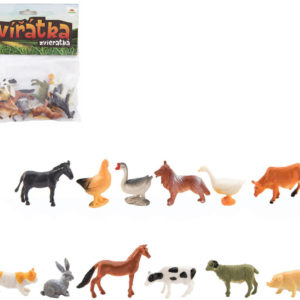 Zvířata domácí farma 4-6cm plastové figurky zvířátka set 12ks v sáčku