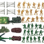 Vojáci army herní set vojenské figurky se zbraněmi a vojenskou technikou plast