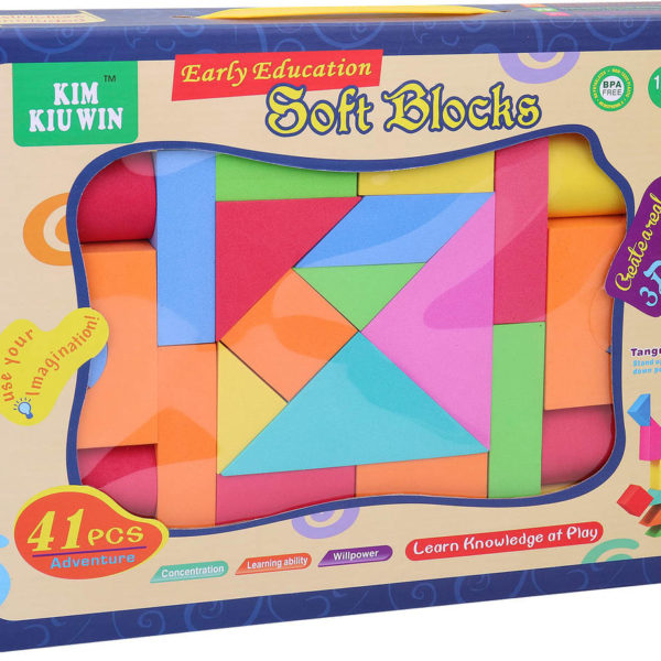 Stavebnice baby soft kostky barevné plastové set 41ks v krabici