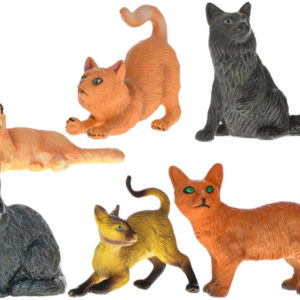 Zvířátko kočička plastové figurky zvířátka 6 druhů