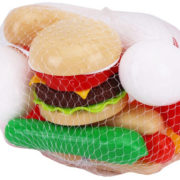 Fast Food makety potravin herní set rychlé občerstvení plast v síťce