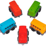 Vláček barevný set mašinka + 4 vagonky duhový plast v síťce