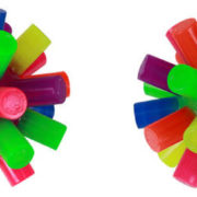 Míček skákací se soft ostny barevný s bodlinkami na baterie 4 barvy Světlo