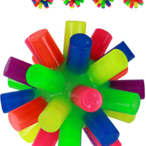 Míček skákací se soft ostny barevný s bodlinkami na baterie 4 barvy Světlo