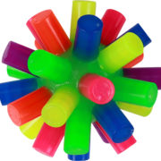 Míček skákací se soft ostny barevný s bodlinkami na baterie 4 barvy Světlo