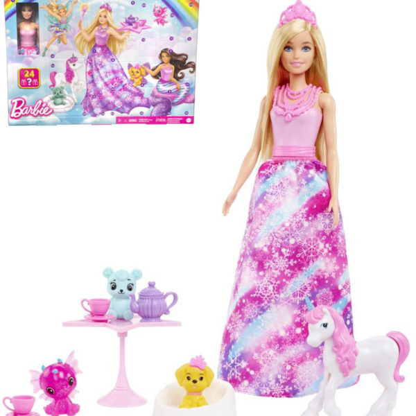 MATTEL BRB Adventní kalendář pohádkový 2023 s panenkou Barbie