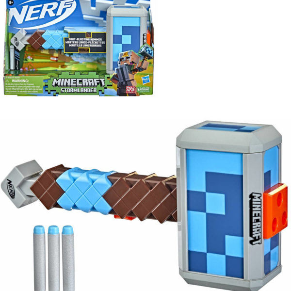 HASBRO NERF Minecraft Stormlander set blaster kladivo + 3 šipky Elite