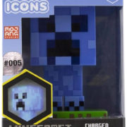 Stolní lampička Minecraft Creeper Icon Light 10cm na baterie modré LED Světlo