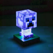 Stolní lampička Minecraft Creeper Icon Light 10cm na baterie modré LED Světlo