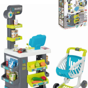 SMOBY Supermarket set pokladna elektronická s vozíkem na baterie Světlo Zvuk