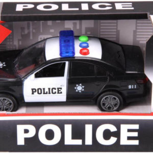 Auto policie černé na baterie Světlo Zvuk v krabici plast
