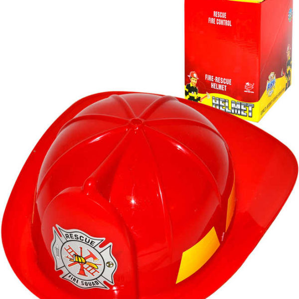 Helma dětská hasičská 29cm červená malý hasič plast