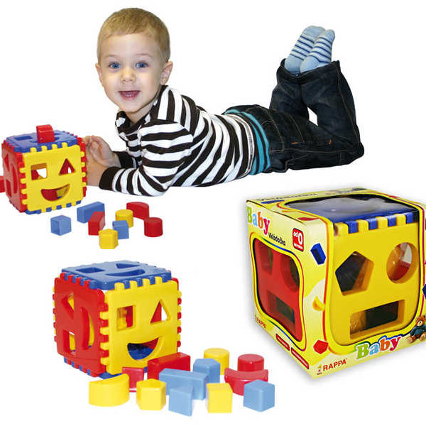 Kostka Baby na vkládání tvarů (podobná jako vkládačka Mimi a Nina)