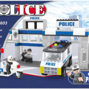 AUSINI Stavebnice kostky policejní stanice Policie Set v krabici 286 dílků