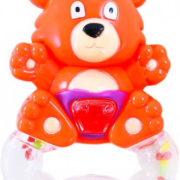 Chrastítko plastové baby medvěd s držátkem 2 barvy pro miminko