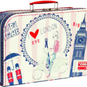 KAZETO Kufr dětský Londýn červeno-modrý velký kufřík