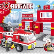 AUSINI Stavebnice kostky hasičská stanice Fire Brigade set v krabici 301 dílků
