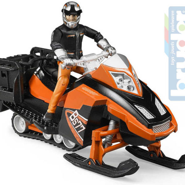 BRUDER 63101 Model 1:16 sněžný skútr 21cm set s řidičem plast