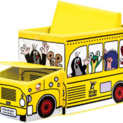 BINO KRTEK Krabice na hračky autobus 2v1 dětská židlička Krteček žlutá