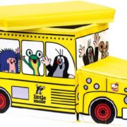 BINO KRTEK Krabice na hračky autobus 2v1 dětská židlička Krteček žlutá