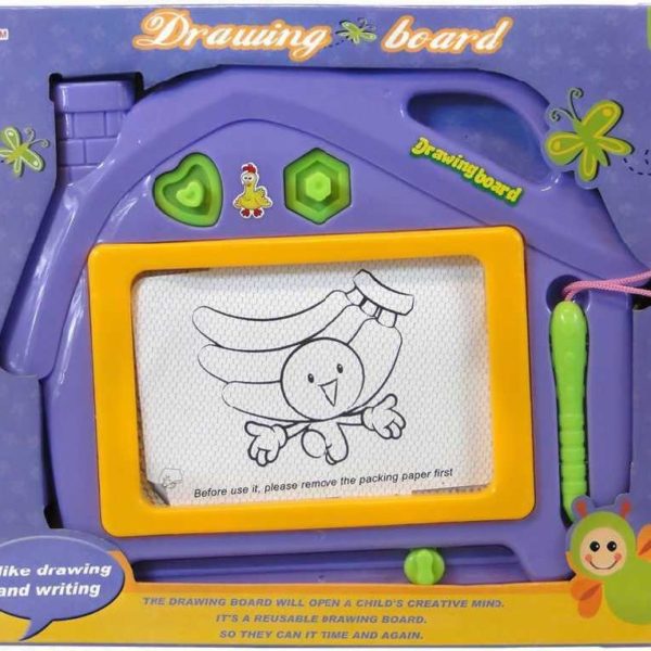 Tabulka dětská magnetická kreslicí domeček set s razítky a kouzelným perem plast