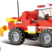 SLUBAN Stavebnice HASIČI mini požární vůz set 118 dílků + 1 figurka plast