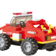 SLUBAN Stavebnice HASIČI mini požární vůz set 118 dílků + 1 figurka plast