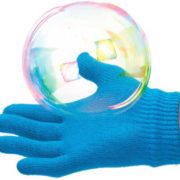 Bublifuk zábavný skákající bubliny set s rukavicí a doplňky na kartě