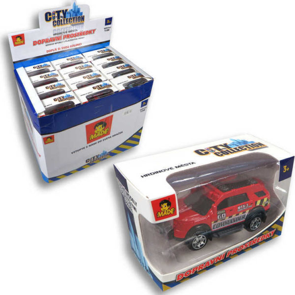 Auto City Collection 11cm dopravní prostředky 12 druhů Světlo Zvuk kov