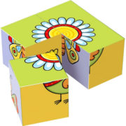 TOPA DŘEVO Kostky (kubus) Obrázky 4 ks v krabičce BABY *DŘEVĚNÉ HRAČKY*