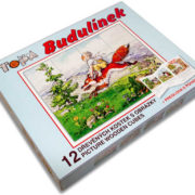 TOPA Dřevěné kostky kubus Budulínek 12 ks