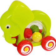 SMĚR Slon baby jezdící s míčky tahací 2 barvy PLAST