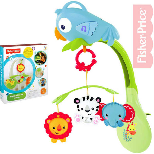 FISHER PRICE Baby zářící kolotoč se zvířátky 3v1 Rainforest na kočárek plast