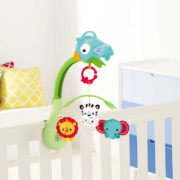 FISHER PRICE Baby zářící kolotoč se zvířátky 3v1 Rainforest na kočárek plast