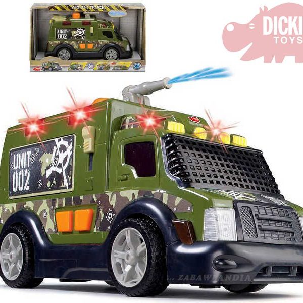 DICKIE Auto zásahové vojenské s vodním dělem 33 cm Světlo + Zvuk