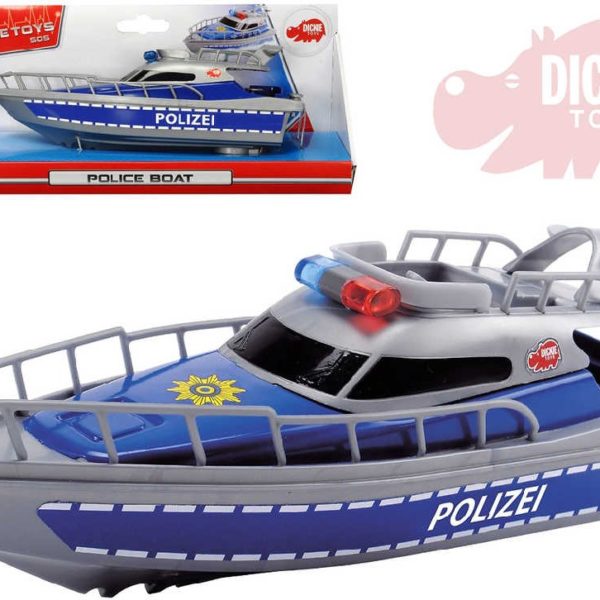 DICKIE Člun 30cm plastový policejní loďka na baterie