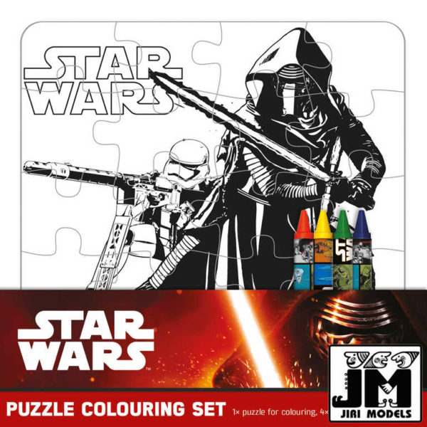 JIRI MODELS Omalovánky puzzle s voskovkami Star Wars (Hvězdné Války)