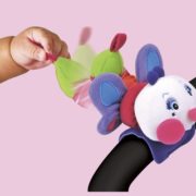 K´S KIDS Tři veselé hračky na přichycení suchým zipem pastelové barvy
