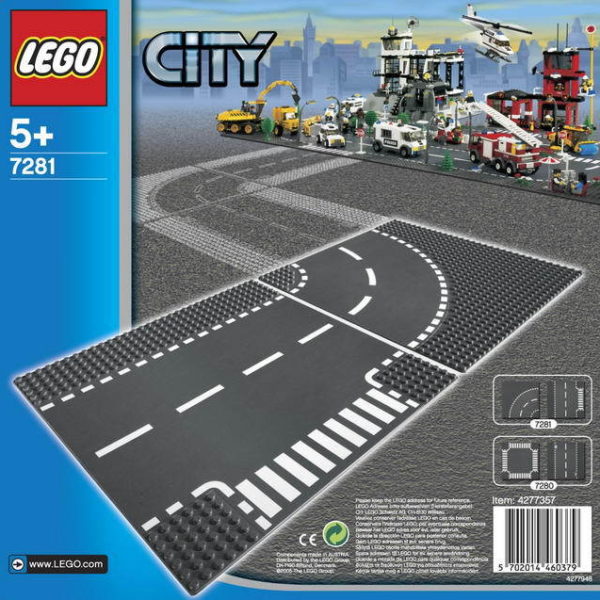 LEGO CITY Křižovatka ve tvaru T a zatáčky 7281