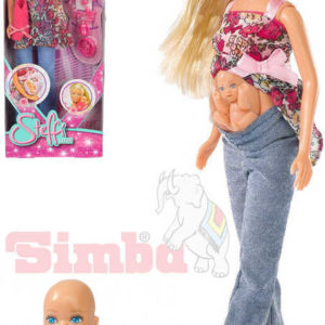 SIMBA Steffi těhotná panenka set s miminkem v bříšku a doplňky