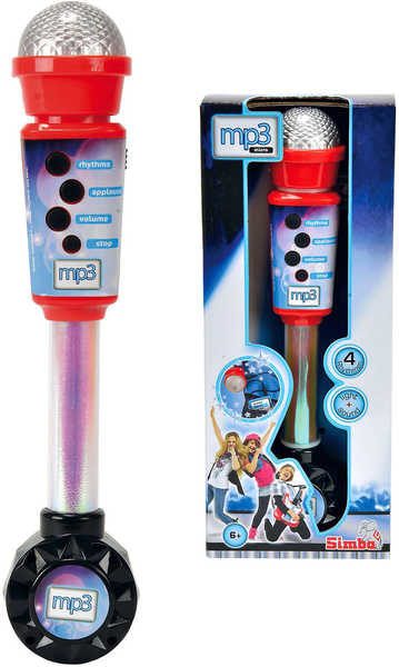 SIMBA Mikrofon a reproduktor dětský elektronický na baterie 30 cm mp3 vstup 2v1