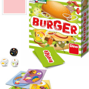 DINO Hra malá postřehová Burger v krabici karty *SPOLEČENSKÉ HRY*