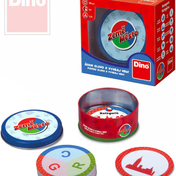 DINO Hra Země město cestovní v plechové krabičce *SPOLEČENSKÉ HRY*