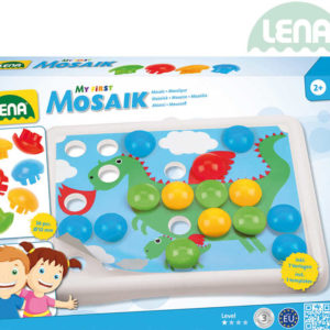 LENA Baby mozaika klobouček hladký 3,3cm 36ks + předlohy v krabici plast 35630