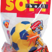 ACRA Soft míč dětský mondo 20cm žlutý molitanový potisk kopačák 3 barvy