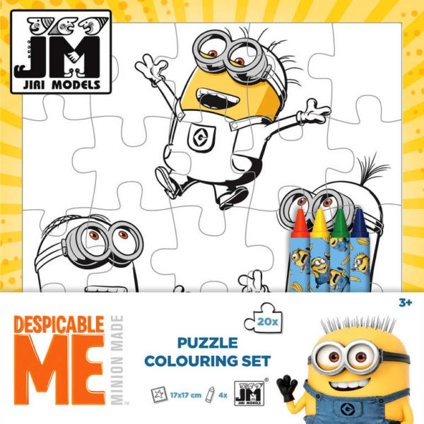 IRI MODELS Omalovánky puzzle 2in1 kreativní set s voskovkami Mimoni (Minions)