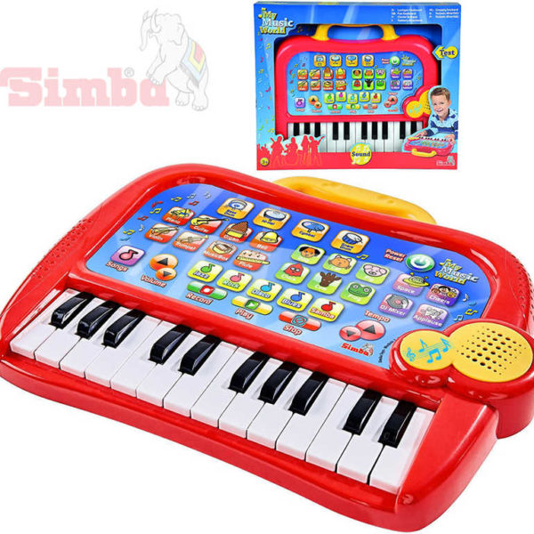 SIMBA Piano dětské klávesy elektronické 31cm funny keyboard zvířecí zvuky SIMBA Piano dětské klávesy elektronické 31cm funny keyboard zvířecí zvuky
